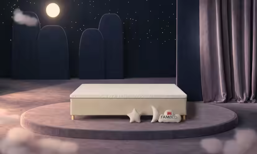 Rodinná postel FAMBED, barva béžová, rozměry 250 × 210 cm, bez čela postele